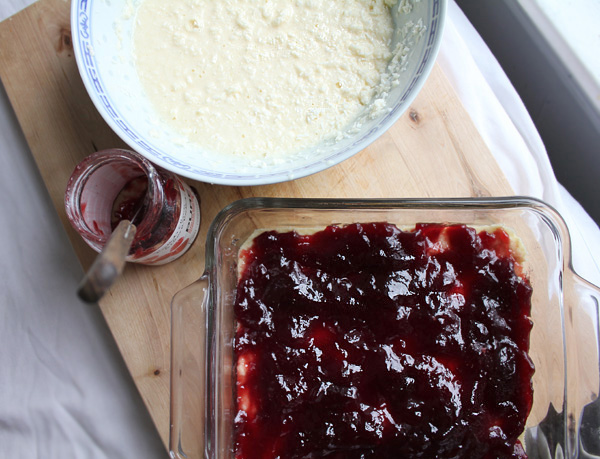 Assembling the Raspberry Coconut Macaroon Bars