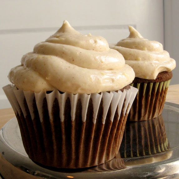 two gingerbread cupcakes