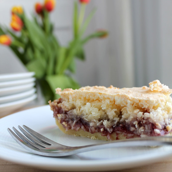 Raspberry Coconut Macaroon Bars